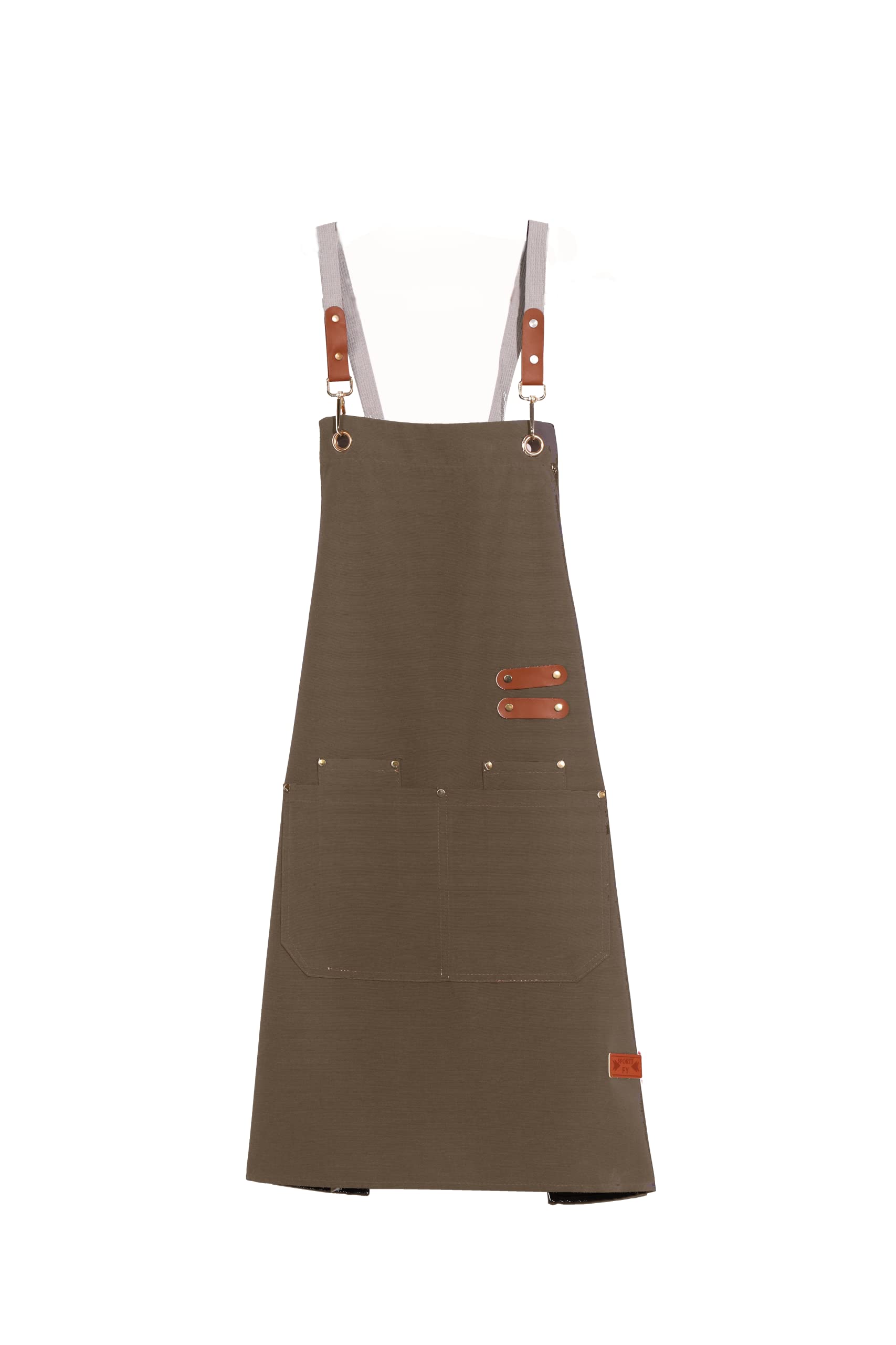 Chef Apron-Cross Back Apron for Men Women with Adjustable Straps and Large Pockets,Canvas