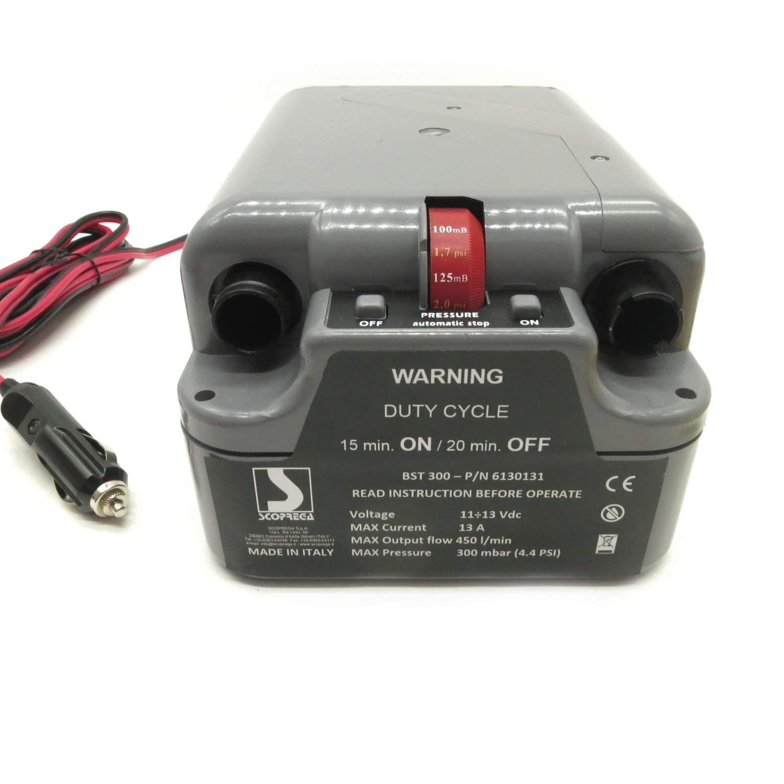Lalizas - Pompa ad aria elettrica, 12 V, 300 mbar, 450 l/min, per gommoni