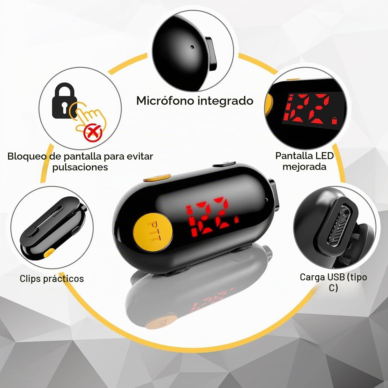 SMP Super Mini Walkie Talkie Profesionales, Radio Portátil de Dos Vías con Transmisor FM para Restaurantes, Deportes al Aire Libre, Supermercados, Lugares de Trabajo, PMR446, 16 Canales CTCSS DCS