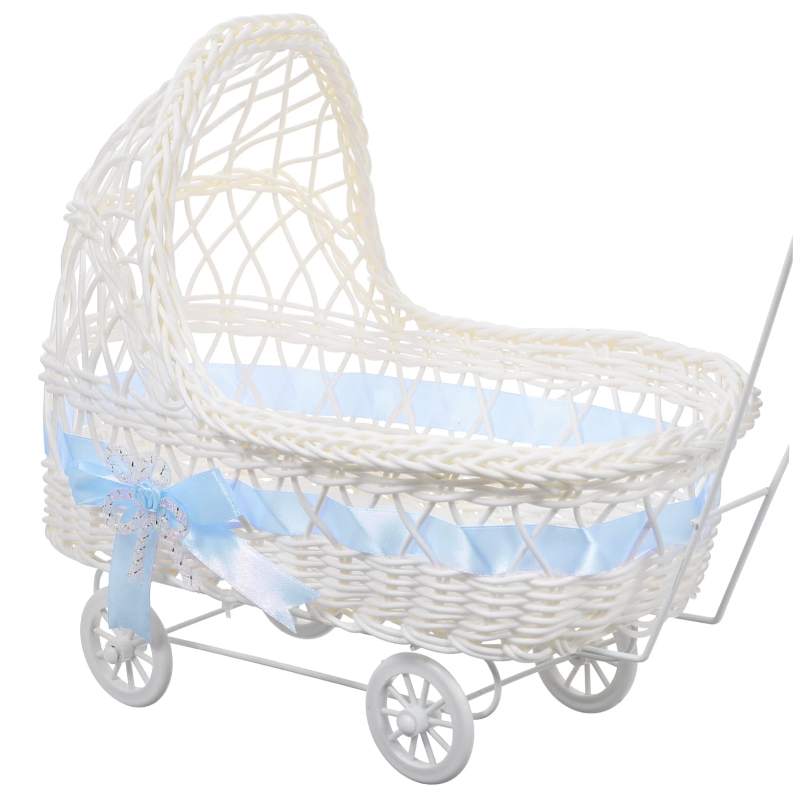 Cesto Intrecciato per Baby Shower Carrello a Forma di Cestino per Caramelle Bomboniere Piccolo Cestino per Fiori per La Decorazione della Casa