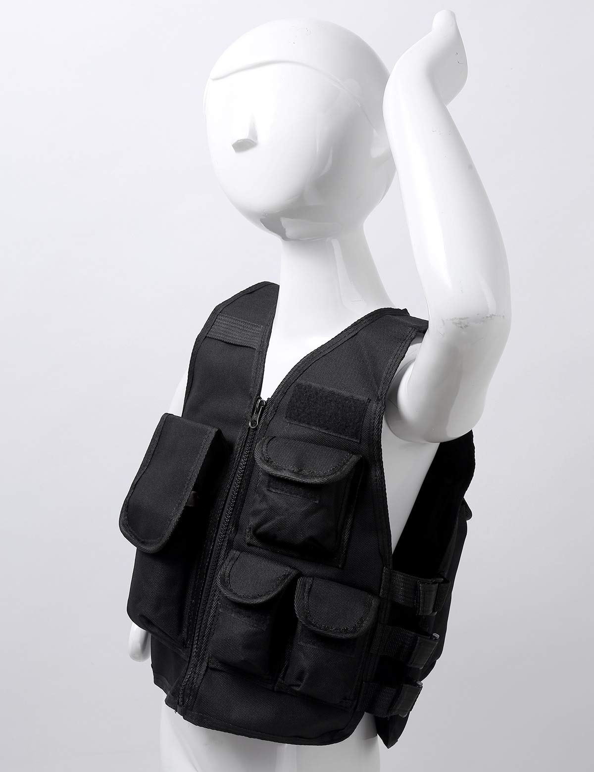 Gilet Tattico Camuffamento Bambino Giacca Mimetica Multi Tasche CS Pesca Allenamento Esercito Combattimento Giubbotto Giochi Aperto