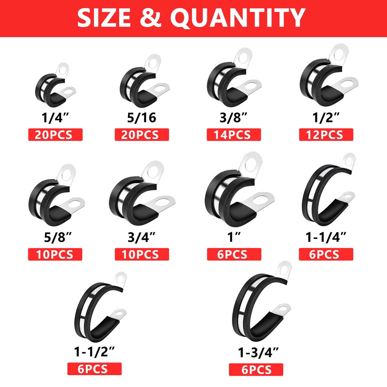 Colliers de serrage (kit de 110 pièces)