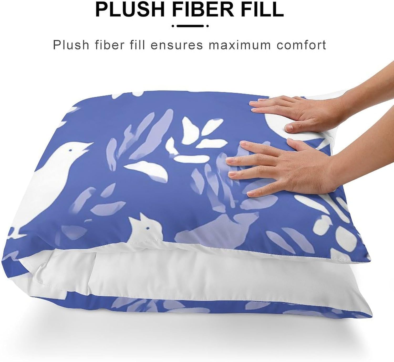 Doves Floral Aesthetics Body Pillow Cover Long Cushion 18.9x53.1 Inch