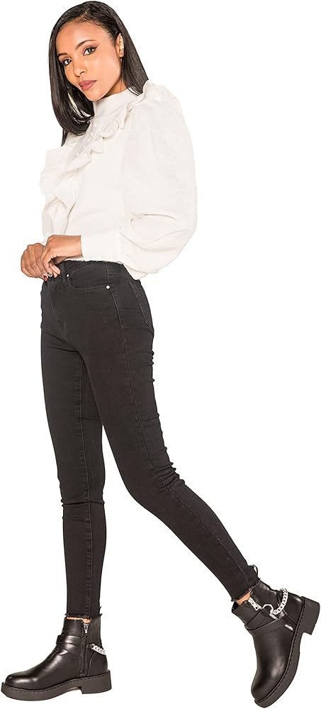 Nina Carter P106 dames jeansbroek, slim fit, push-up skinny jeans, halfhoge taille, S
