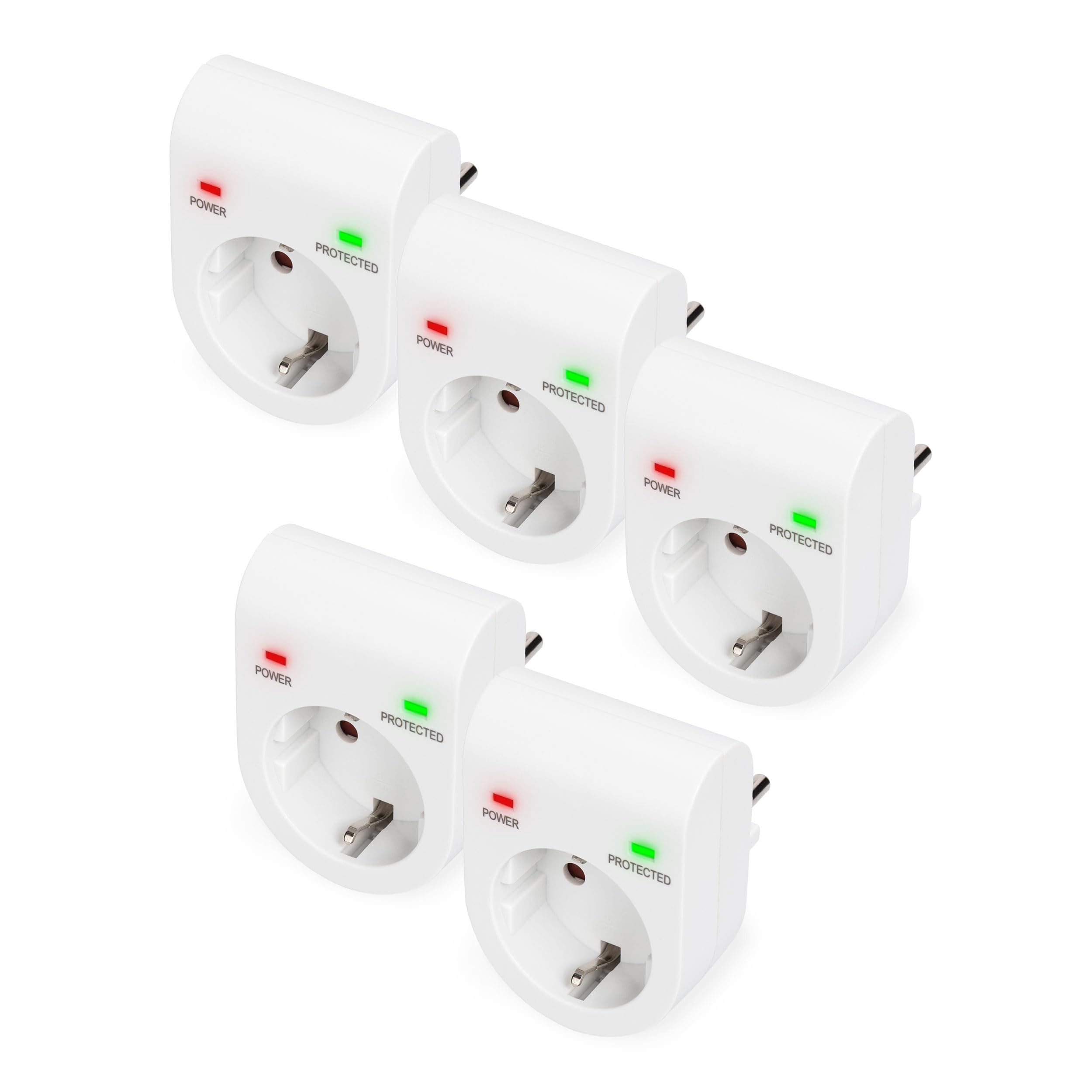 DIGITUS DN-95400 Adattatore protezione sovratensioni 5 pezzi 16A 230V 3500W LED bianco