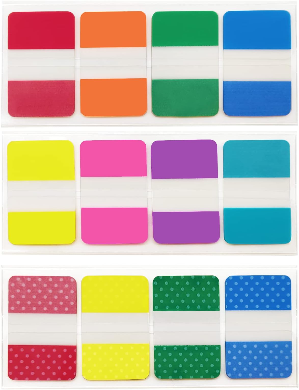 KICNIC Sticky Index Tabs 240 Pcs, 1 inch Divider Tabs Stick On, Page Marker Bookmark, Write Tab Flags Self Adhesive, 3 Dispensers, 20 Pcs/Color