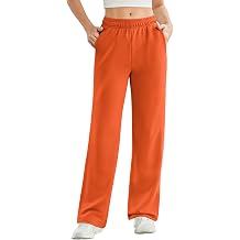 PINSPARK Womens High Waisted Straight Leg Sweatpant Comfy Interior Drawstring Workout Sweat Pants Pocket Fall Casual Pant