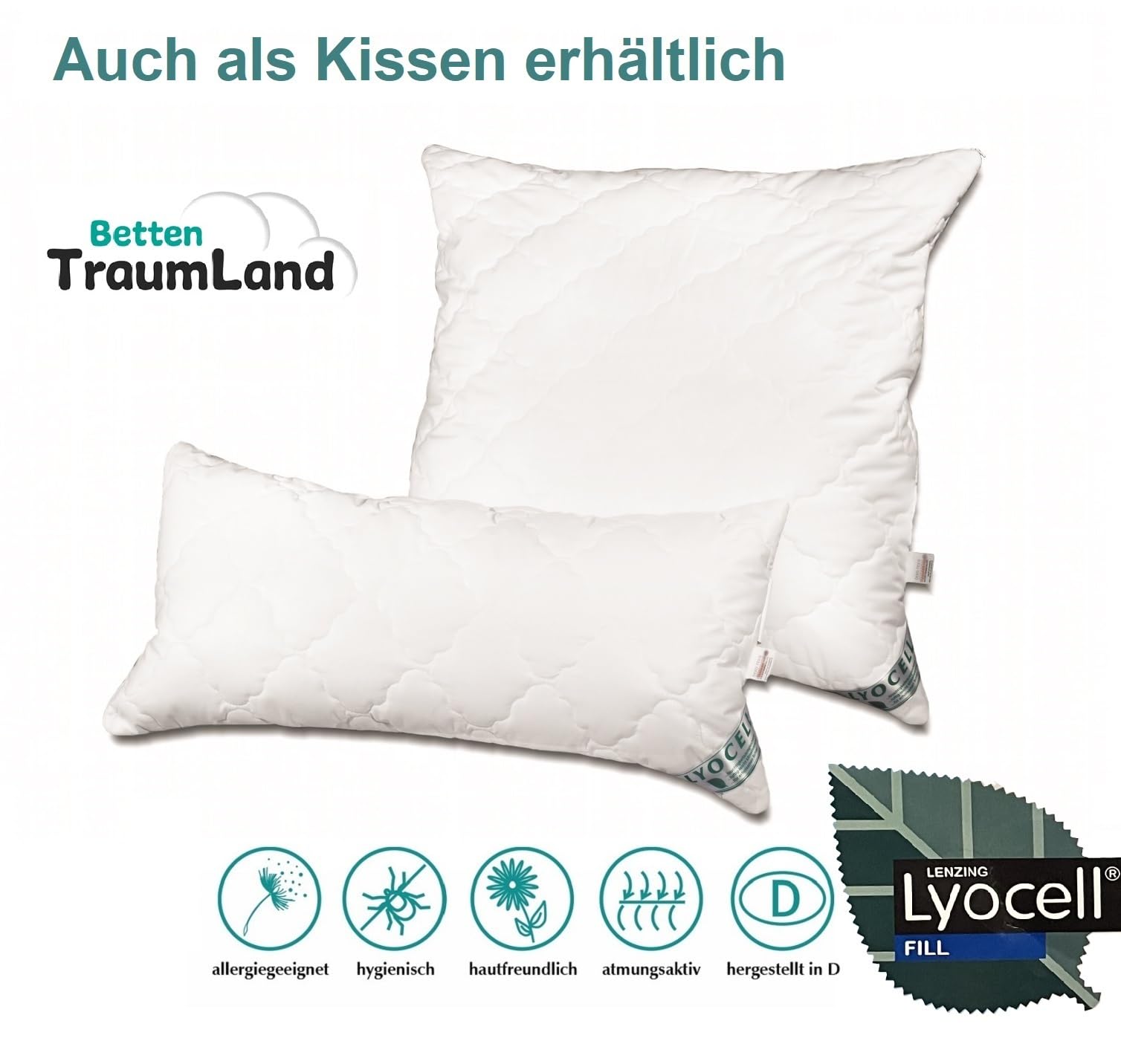 Bach's Betten Welt Ganzjahresdecke Lyocell Tencel 100% Natur Duo Decke sehr hoher Schlafkomfort Bezug 100% Baumwolle - Duo Decke Lyoba (135 x 200 cm)
