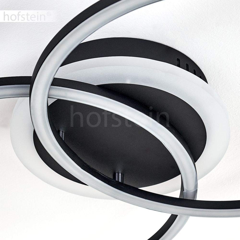 HOFSTEIN LED Deckenleuchte Lithgow, dimmbare Deckenlampe aus Metall in Schwarz-matt, moderne Leuchte dimmbar über Lichtschalter, 25 Watt, max. 2600 Lumen, 3000 Kelvin, Wohnzimmer, Küche, Esszimmer