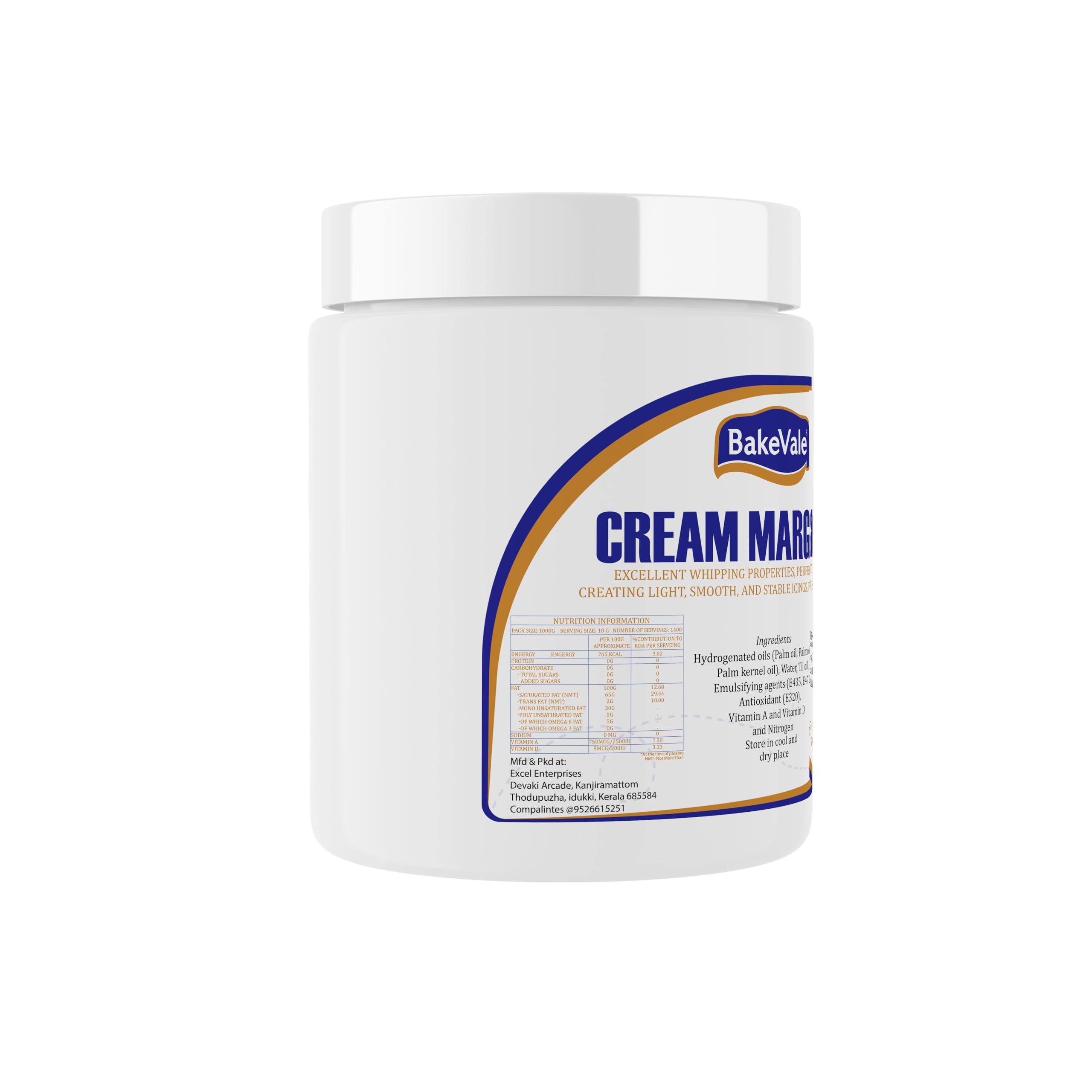 EXCEL ENTERPRISES Bakevale Cream Margarine 500 g | Professional