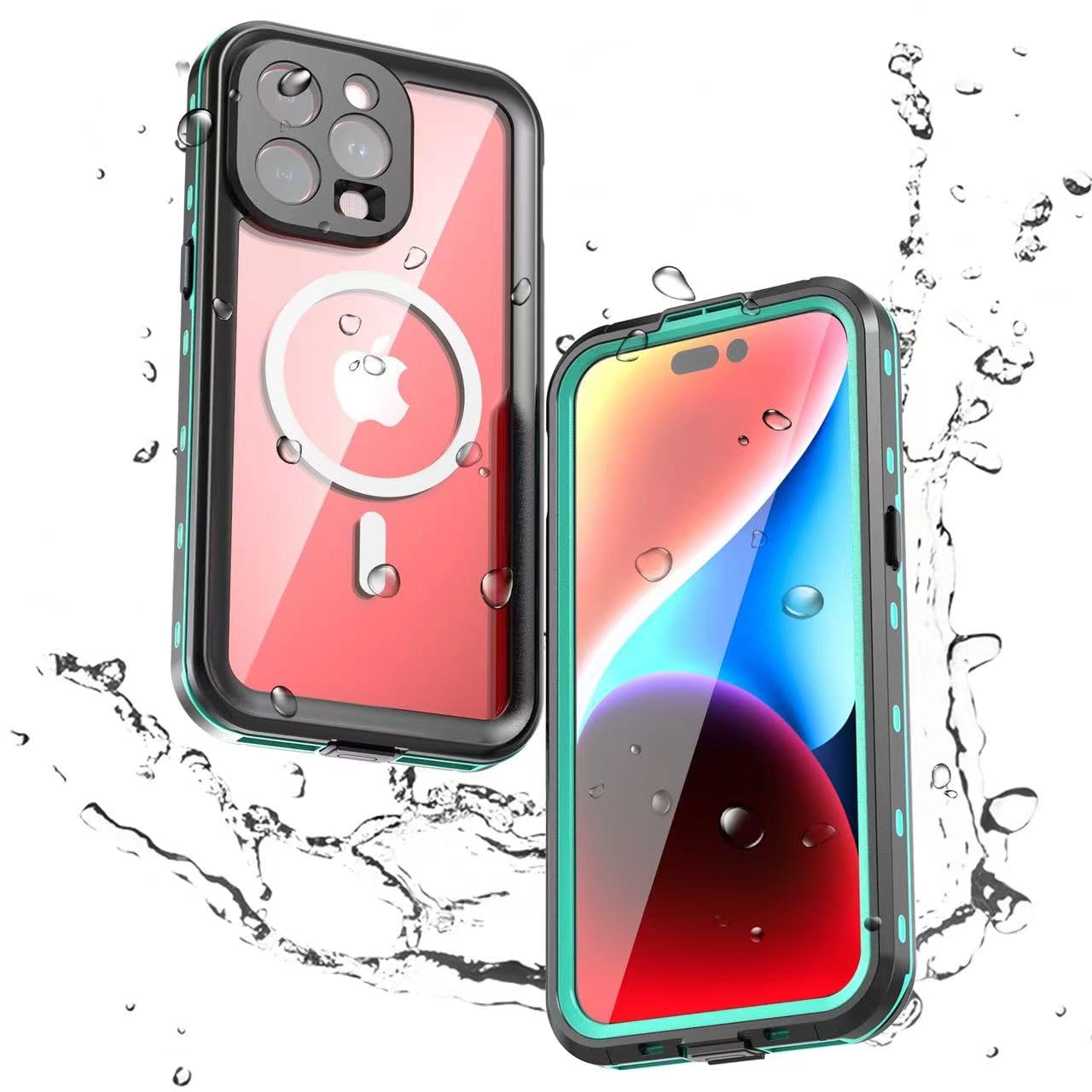 Case for iPhone 15 Pro Max Waterproof, [Built-in Screen Protector & Glass Camera Protector][Full Body Shockproof][IP68 Underwater][Dropproof] Phone Case for iPhone 15 Pro Max 6.7