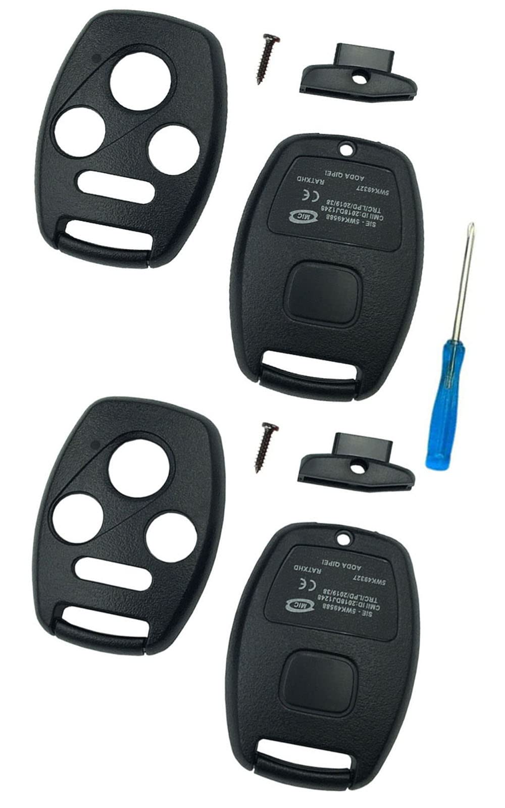 Replacement Key Fob Shell Case Fit for Honda 2008-2012 Accord 2006-2013 Civic EX 2009-2015 Pilot 4 Buttons Keyless Entry Remote Car Key Fob Cover