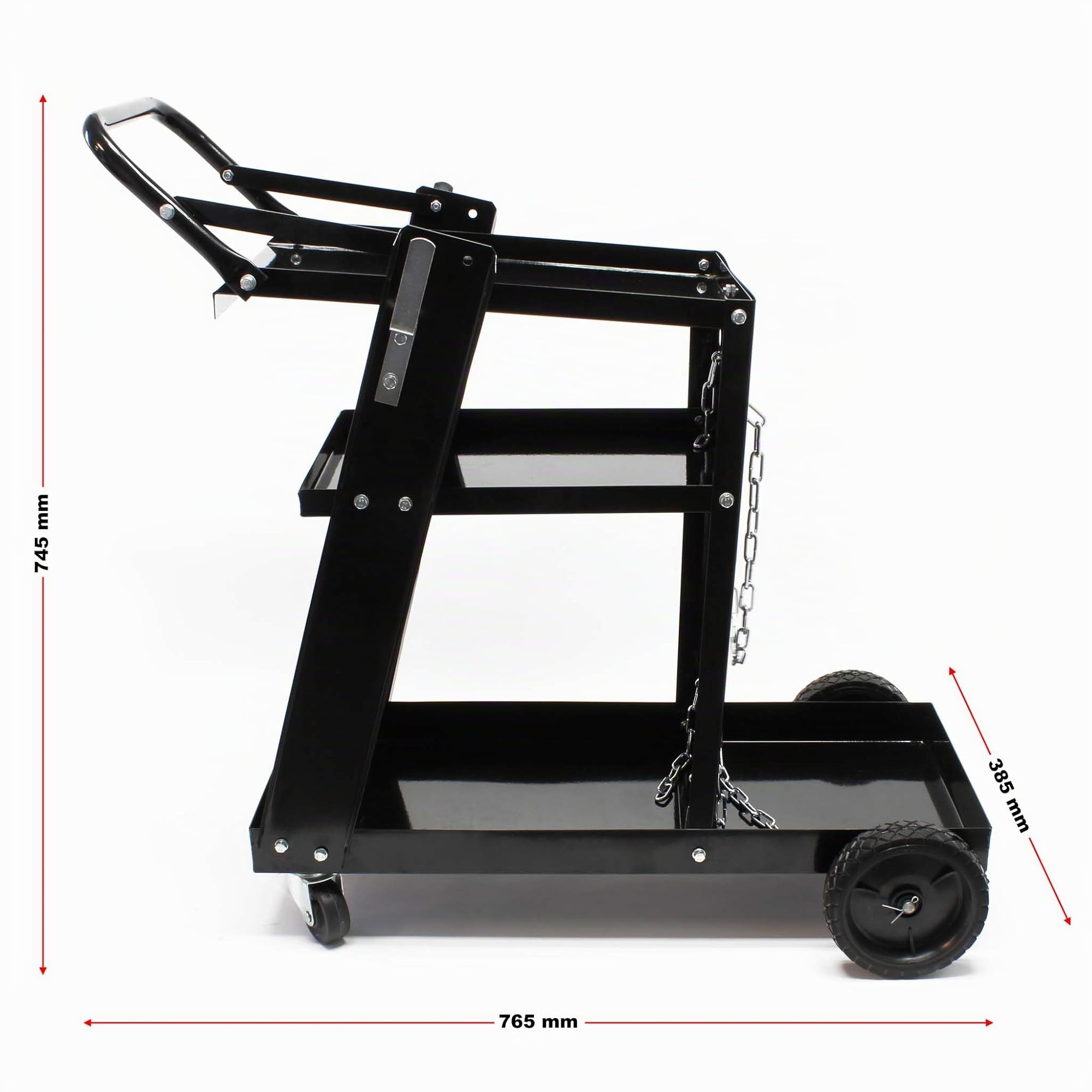 Wiltec Carrello porta saldatrice max 45 kg 3 ripiani con vano bombola