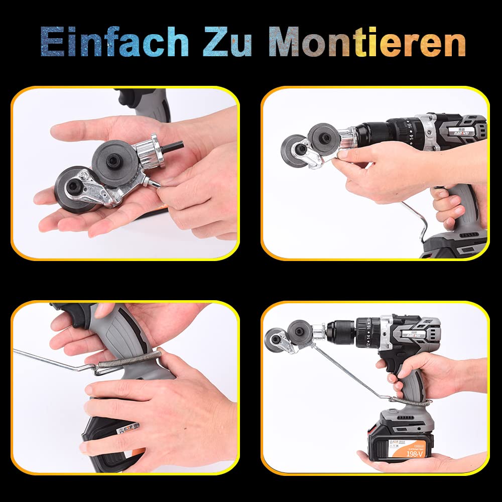 Grignoteuse de tôle,Coupeur de plaque de perceuse électrique, accessoire de perceuse de grignoteuse en métal avec adaptateur, facile à utiliser, pour couper des plaques de métal