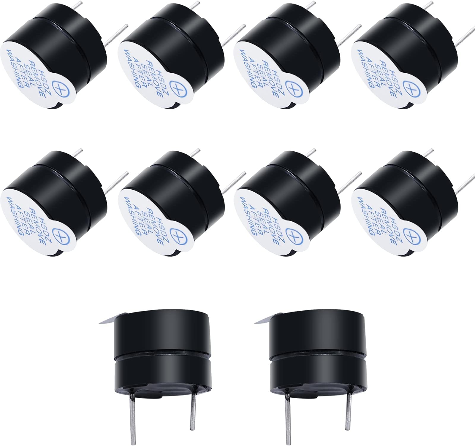 10pcs DC5V Black Mini Active Piezo Buzzers Electronic Buzzer Alarm Sounder Speaker Beep Tone, Fit for Computers Printers Electronic Components HF-12095