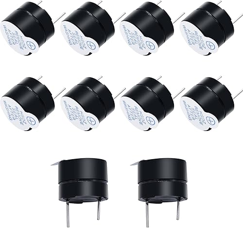 mxuteuk 10 unids DC5V negro mini zumbadores piezoeléctricos activos zumbador electrónico alarma sonda altavoz tono pitido, apto para computadoras