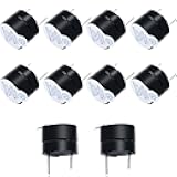 mxuteuk 10pcs DC5V Black Mini Active Piezo Buzzers Electronic Buzzer Alarm Sounder Speaker Beep Tone, Fit for Computers Printers Electronic Components HF-12095