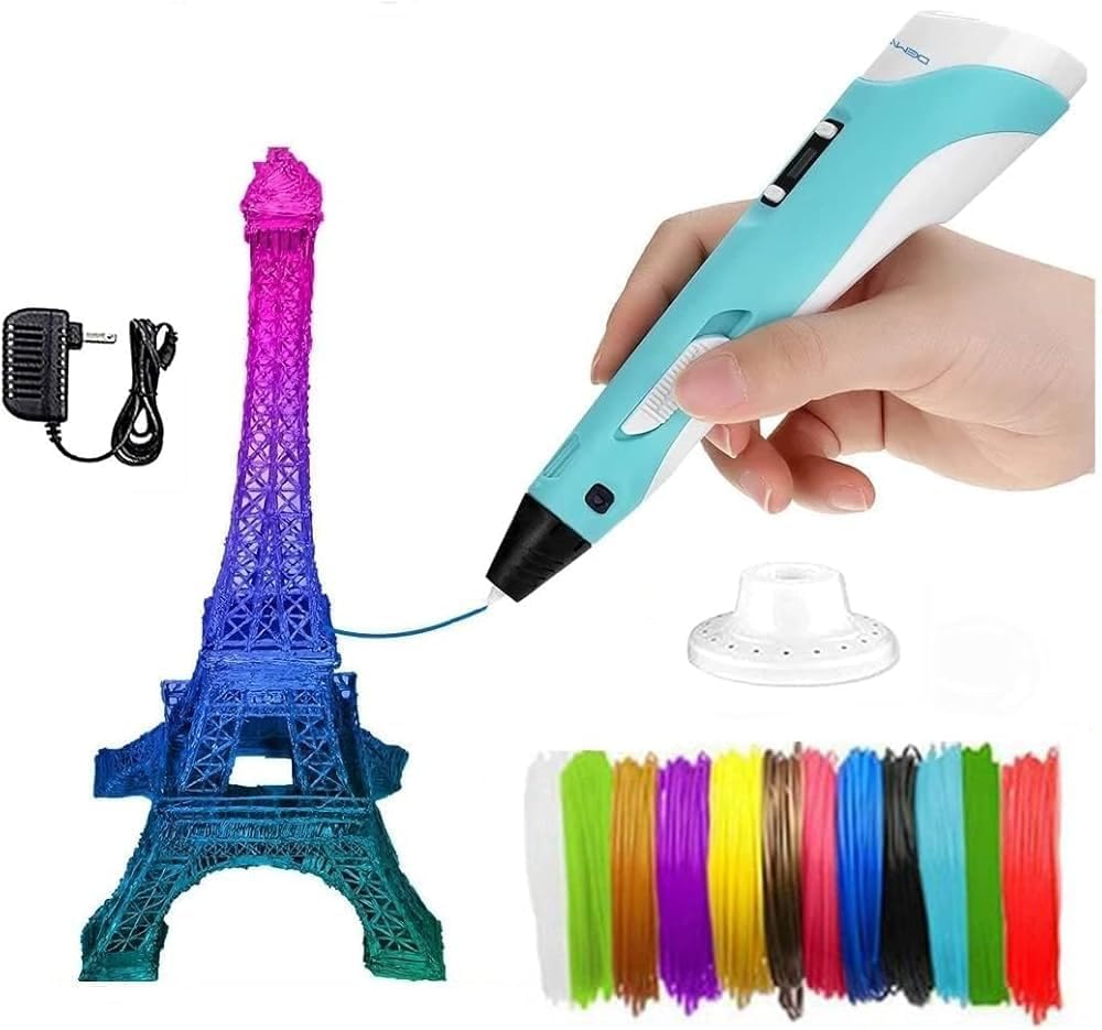 Combo Set of 3D Pen, LCD Display with 10 Pcs 5 Metre Different Color of Pla Filament Refills (1.75 Mm), Creative Modelling, Arts & Craft Kit - Multicolor, Kids-image-40