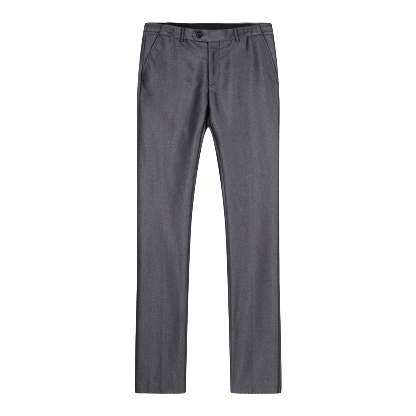 Mens Slim Fit Skinny Dress Pant Classic Solid Color Tapered Suit Pant Lightweight Business Comfort Trousers Grey Medium