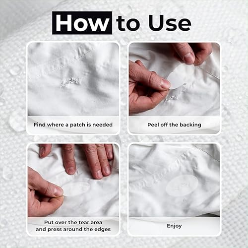 Vista 28 de aZengear Parches de reparación, impermeables, autoadhesivos, resistentes al desgarro al frío y al calor, de nailon y poliéster, para reparar Negro