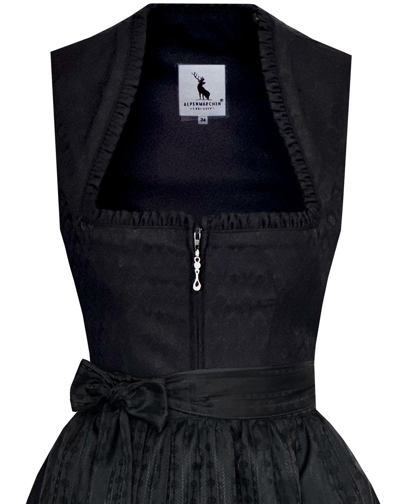 Alpenmärchen Midi Dirndl aus Exklusiver Kollektion inkl. Schürze Gr.32-54 - ALM1066