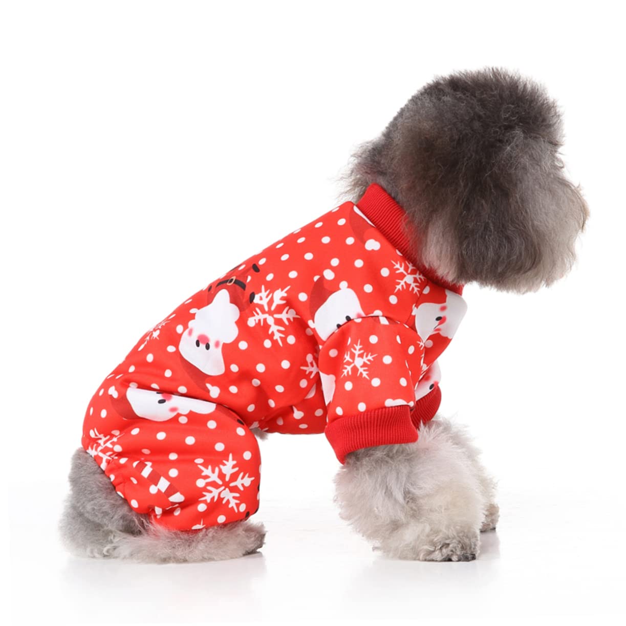 HMJGDHX 2 Pezzi di Vestiti per Cani di Natale Caldo Vestito per Animali Domestici con Motivo Babbo Natale per Panno per Cani da Festa per Cuccioli