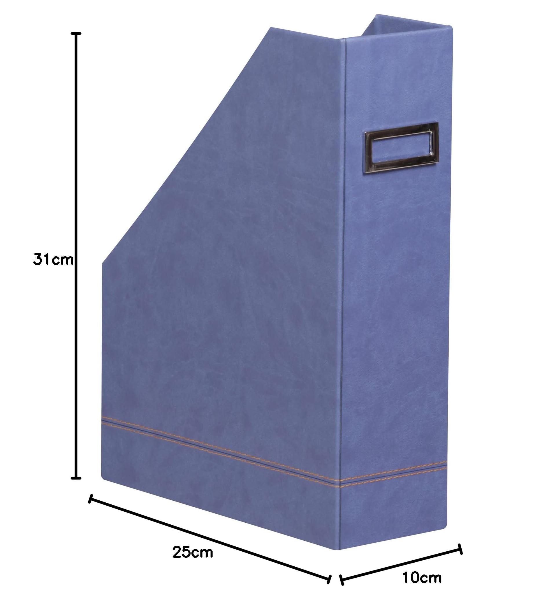 RHODIA 318838C - Portariviste ZAFFIRO -10 x 25 x 31 cm - Cuciture sellaio arancioni - Esterno simil cuoio - Collezione Home Office Rhodiarama - Organizzazione per ufficio e Archiviazione di design