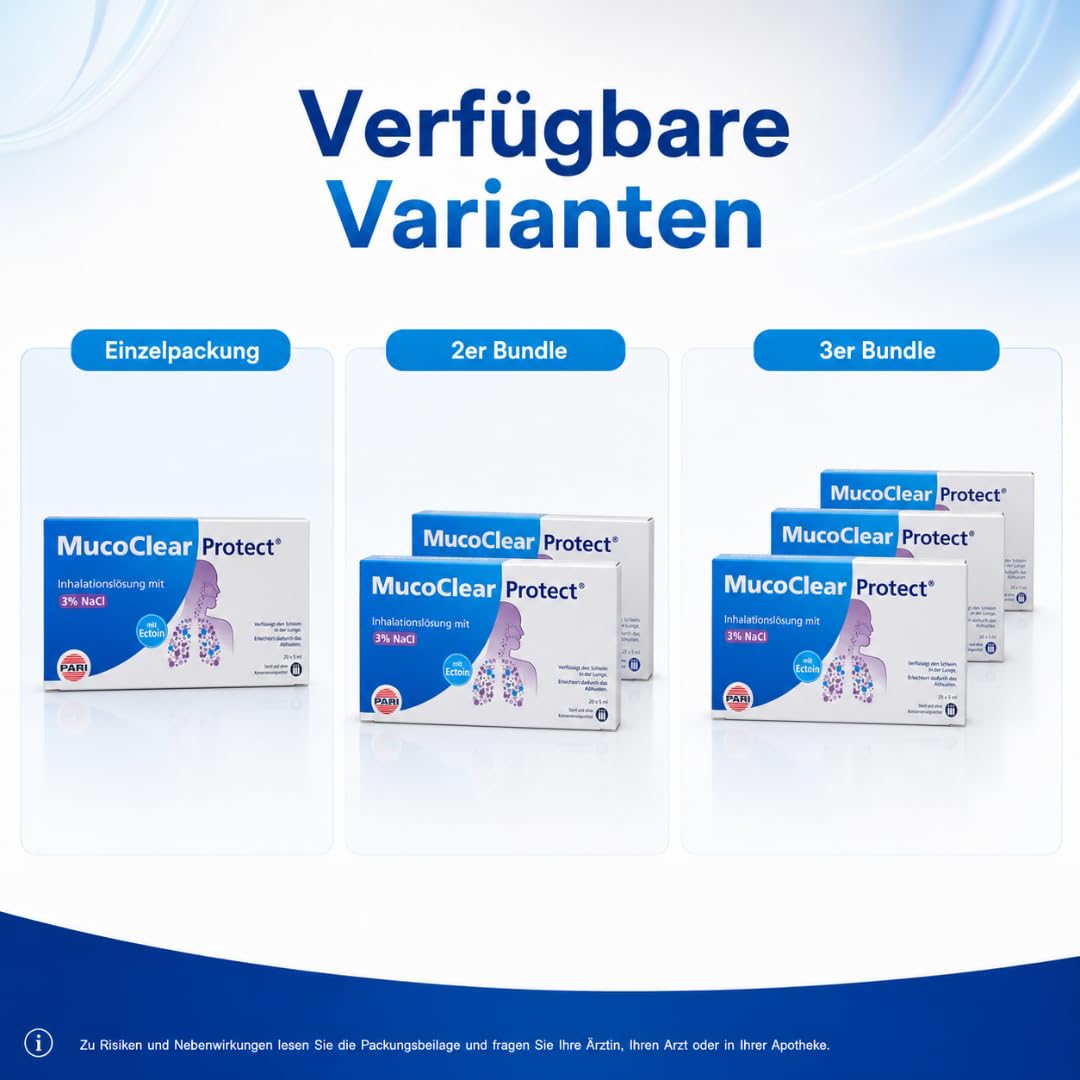 MucoClear Protect Inhalationslösung 20x 5 ml (1x) mit Pharma Perle Duschgel | Inhalationslösung mit Ectoin und 3 % NaCl, sterile Einzeldosen