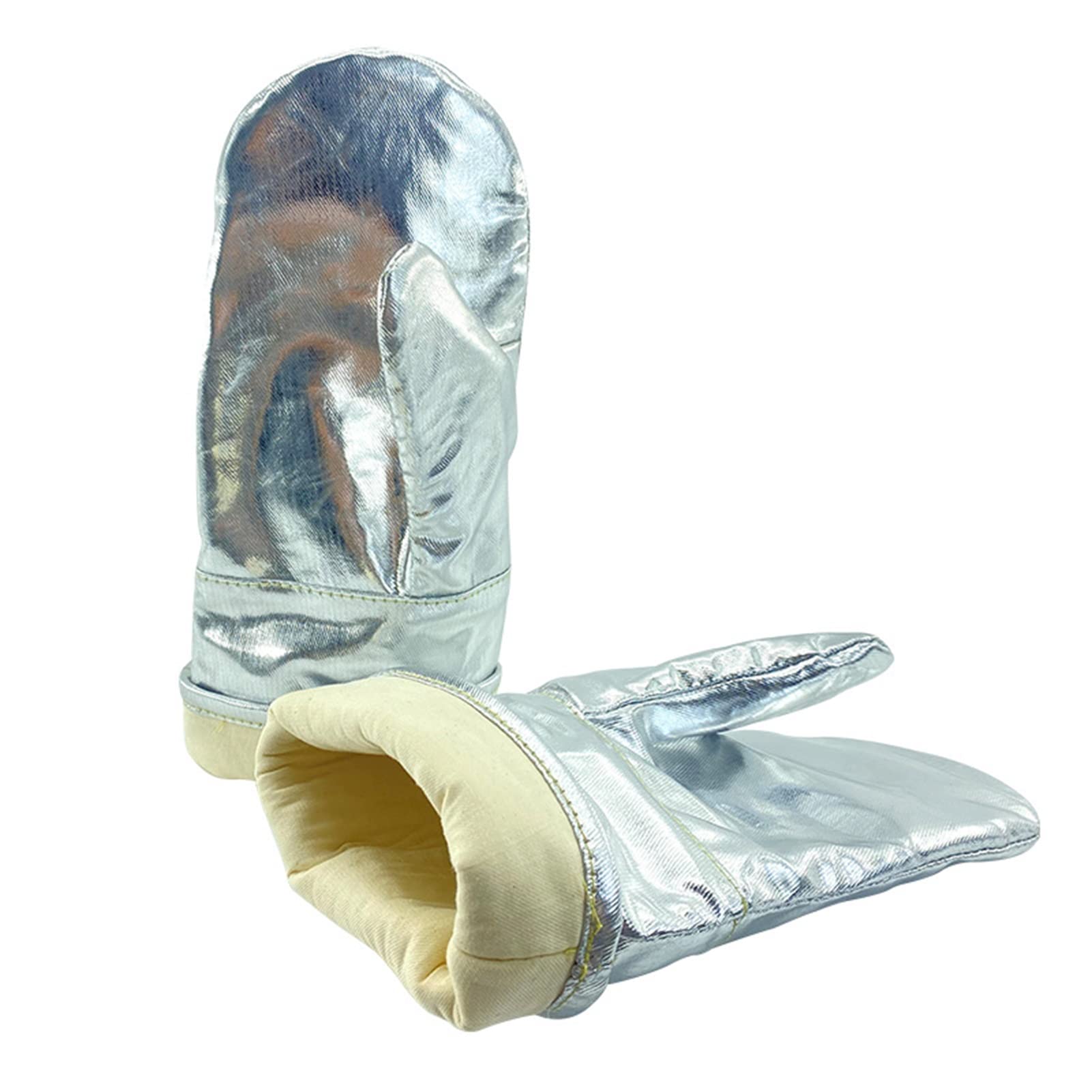Gartenhandschuhe, schnittfeste Handschuhe, feuerfeste Handschuhe, verdickte Ofenhandschuhe, hochtemperaturbeständige Handschuhe, Sicherheits-Arbeitshandschuhe aus Aluminiumfolie for Frauen beim Kochen