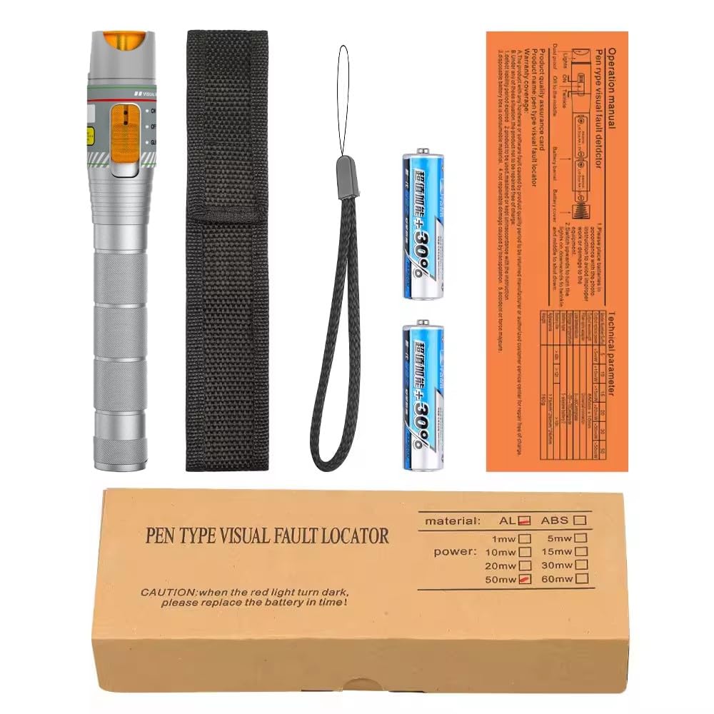 XIKKART Fiber Visual Fault Locator, 20mW 20KM, VFL Fiber Optic Cable Tester Meter, Red Light Pen Tester Adapt LC/FC/SC/ST Interface, Fiber Network Cable Test Kit Fiber Light Source Testers(Aluminum) (B0D6757R3F) Amazon Price History, Amazon Price Tracker