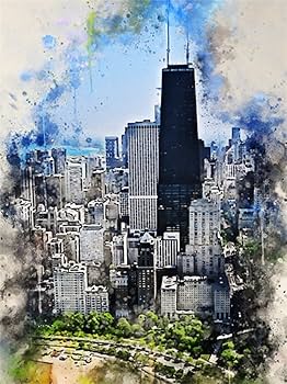 Amazon | LovetheFamily 川沿いの水に近い高層ビル 数字キット