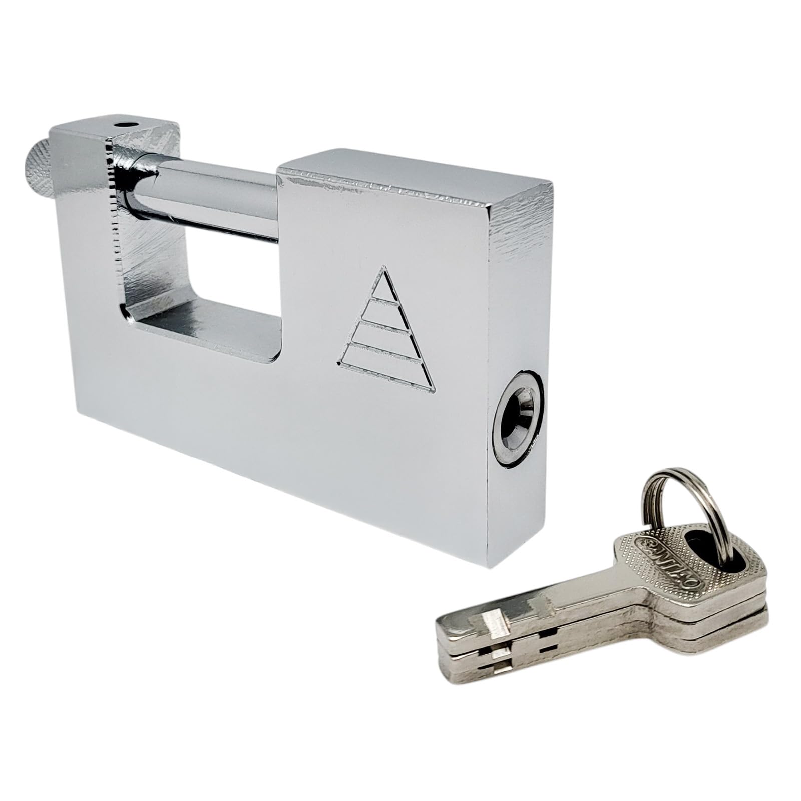 FAST WORLD SHOPPING - Lucchetto Corazzato Antiscasso 75 mm in Acciaio con 3 Chiavi – Lucchetto Alta Sicurezza per Moto, Cancello, Serranda e Garage – Catenaccio Blindato con Grillo 10 mm