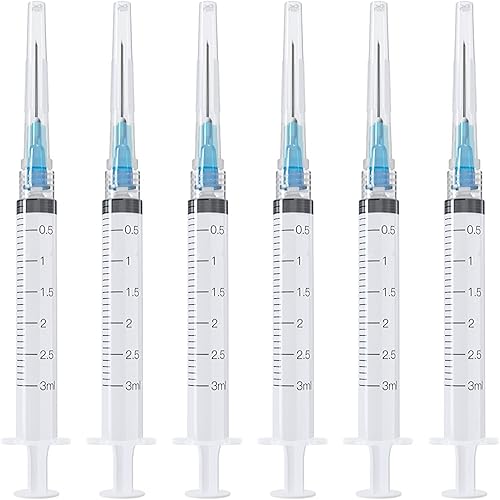 Jeringa desechable de 0.1 fl oz con aguja, envuelta individualmente (23Ga 0.984 in1.0 pulgadas, paquete de 20) disponible en Yaxa Peru