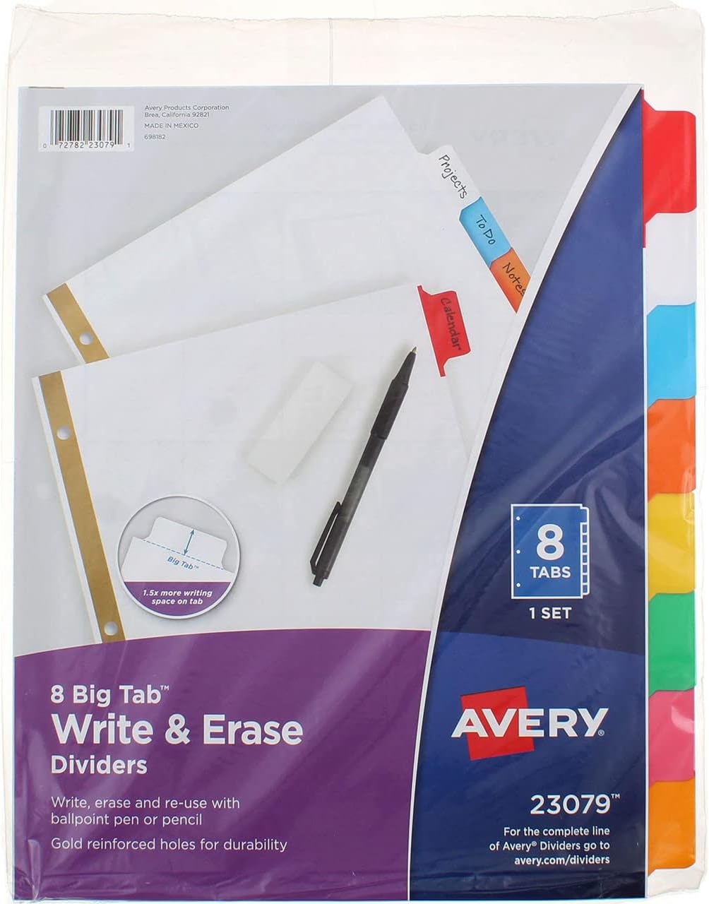Big Tab WriteOn Dividers with Erasable Laminated Tabs (8