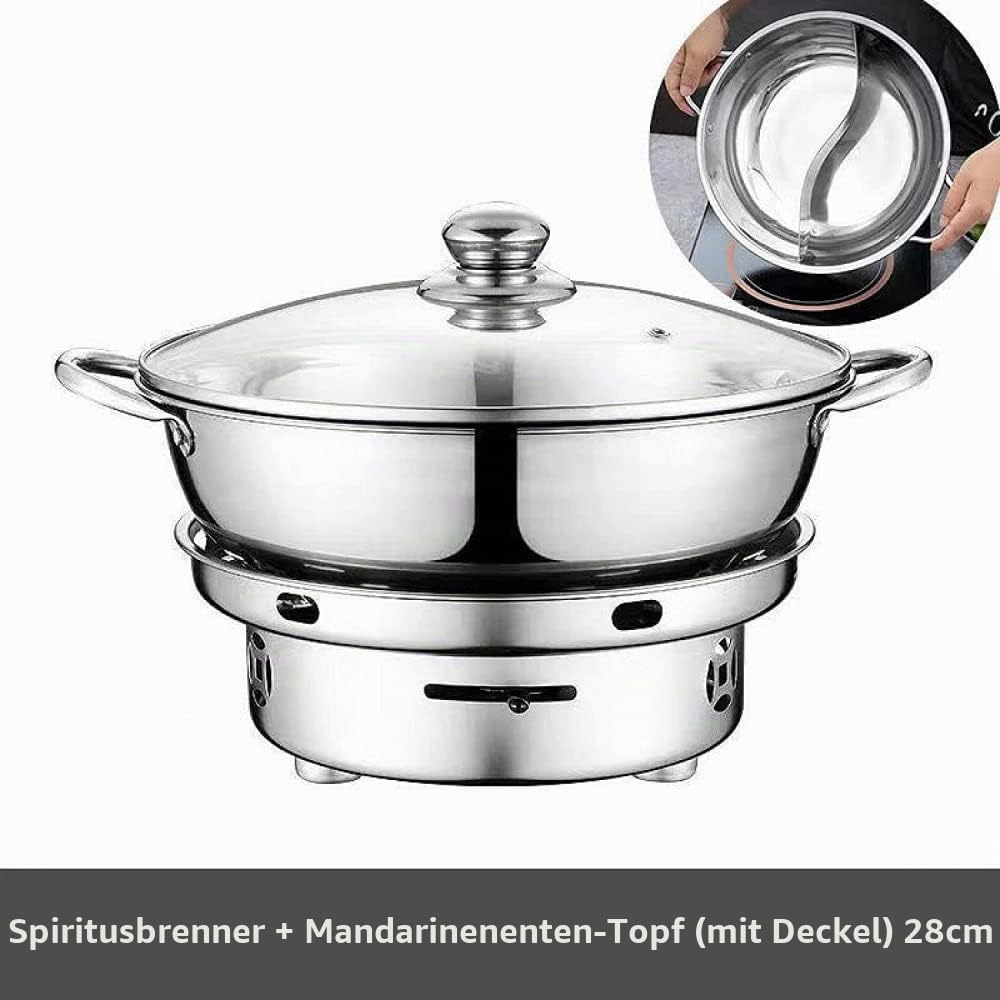Mit Topf Campingkocher,Teelichter Kochen Ohne Strom, Camping Teelichtofen Geeignet FüR Blackout Vorsorge Und Notfallpaket-withlid24cm+28cm