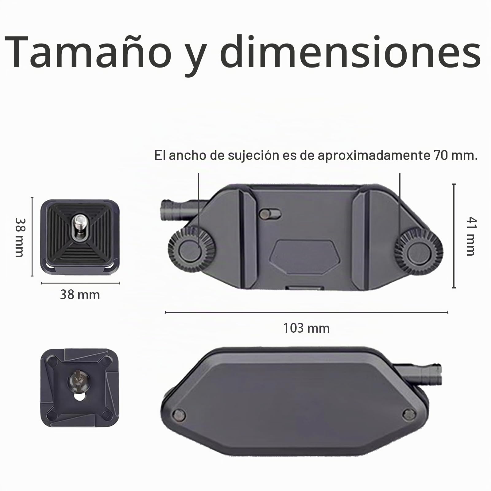 Clip de Cámara para Mochila, Sistema de Liberación Rápida, Soporte en la Correa para el Hombro o Cinturón, Compatible con Hero 12, 11, 10, Insta360 X4, X3 Ace Pro, DSLR, Cámaras de Acción