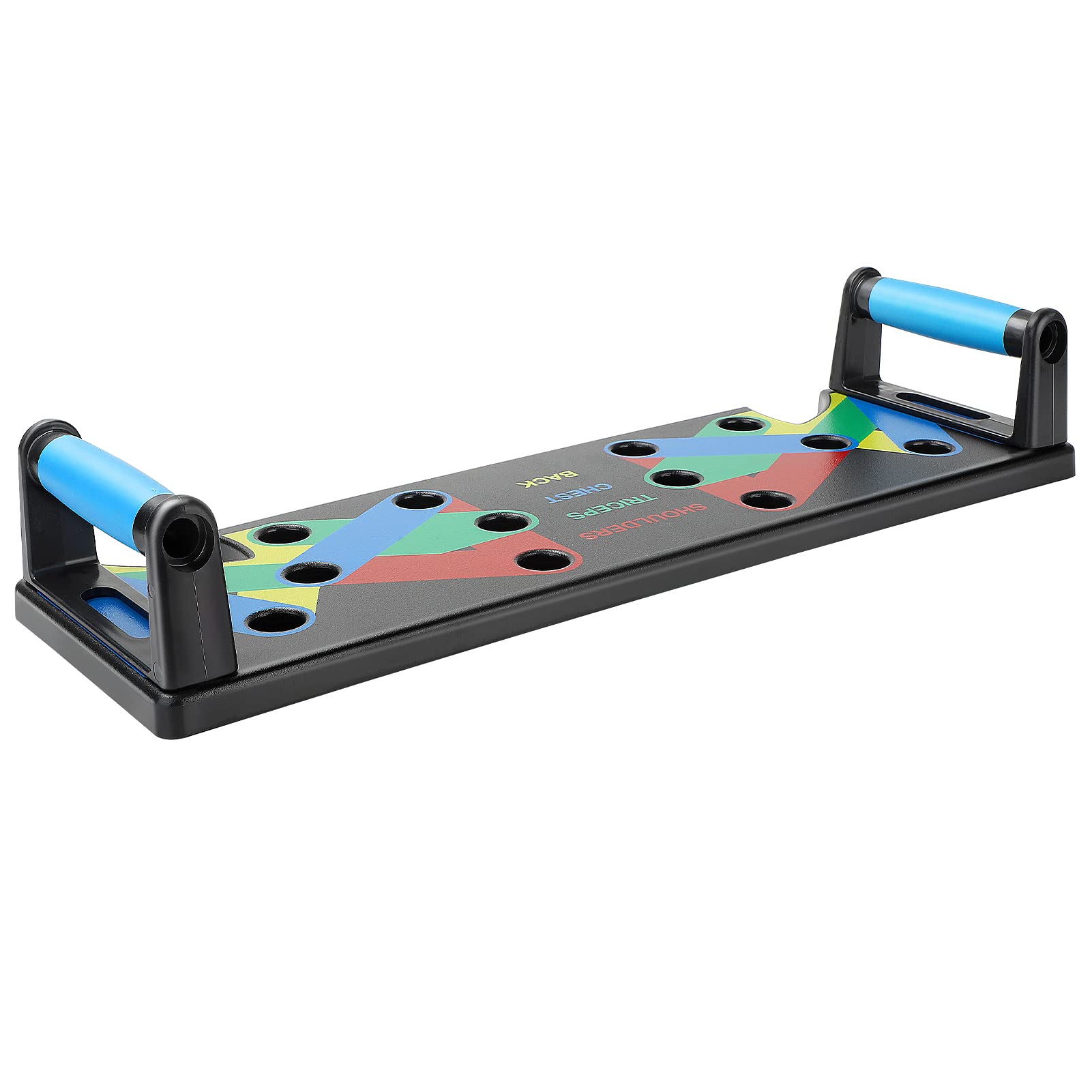 9-in-1 Push Up Board, Press-Up Board with Resistance Bands, Multi-Function Fitness Board for Chest, Arms, Shoulders, Home Gym Strength Training Equipment for Men & Women (Black, 9 IN 1)