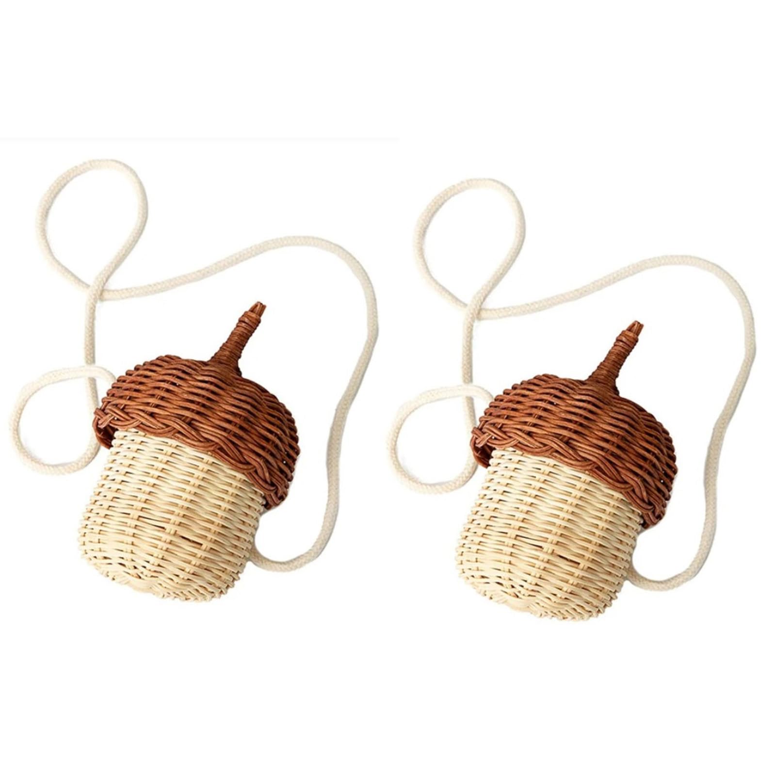 Sac en rotin gland tressé main de qualité premium pour petites filles chic