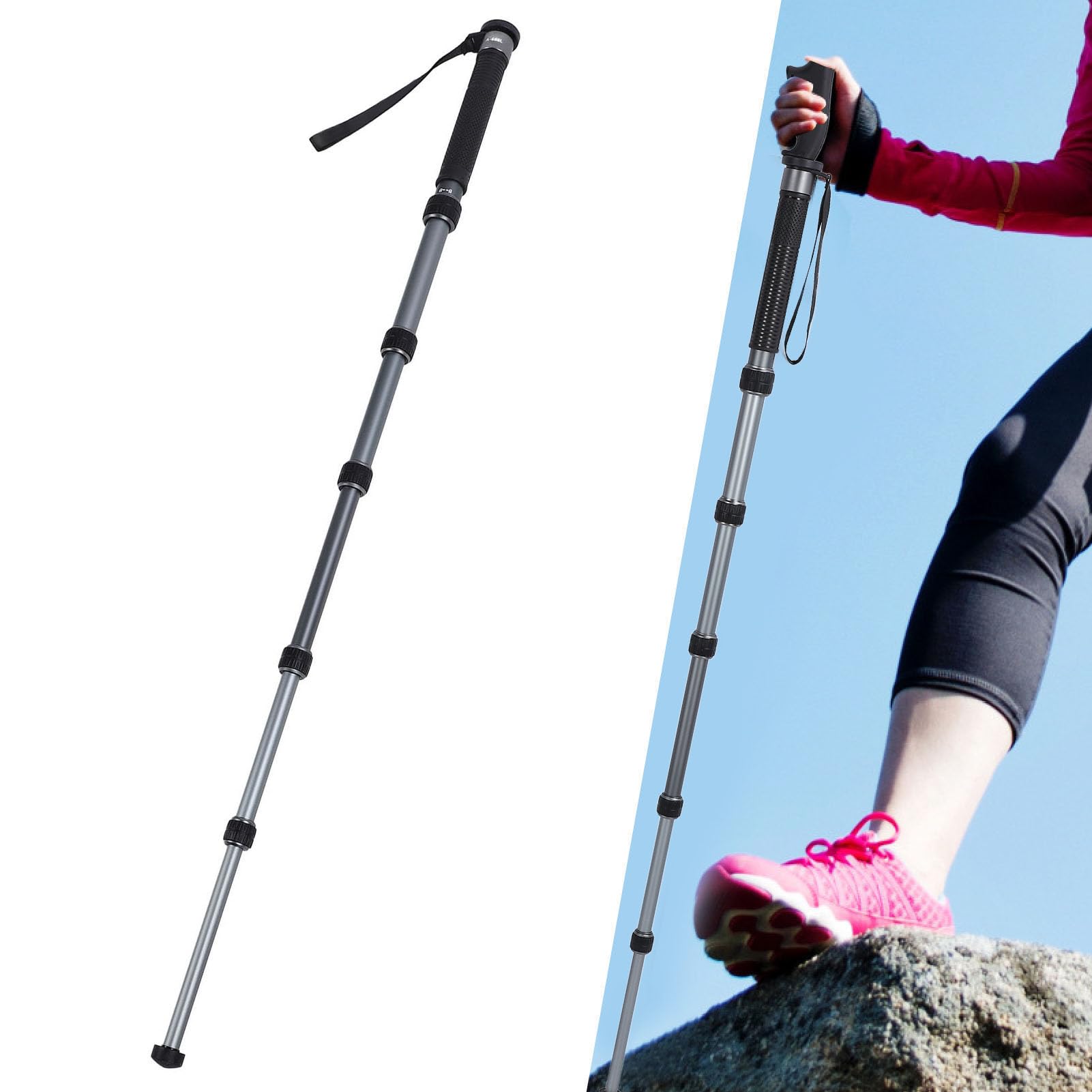 Camera Monopod, Broad Application 6 Section Legs Aluminum Alloy Material Extendable Camera Monopod, with Walking Stick Handle, for Tripods Monopods Selfie Sticks Phone Stabilizers