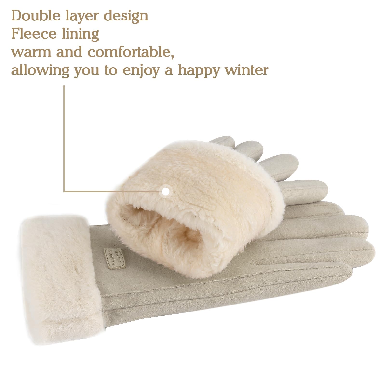ZASFOU Damen Winter Warm Touchscreen Handschuhe mit Fleece Gefütterte Strick winterhandschuhe für Kaltes Wetter