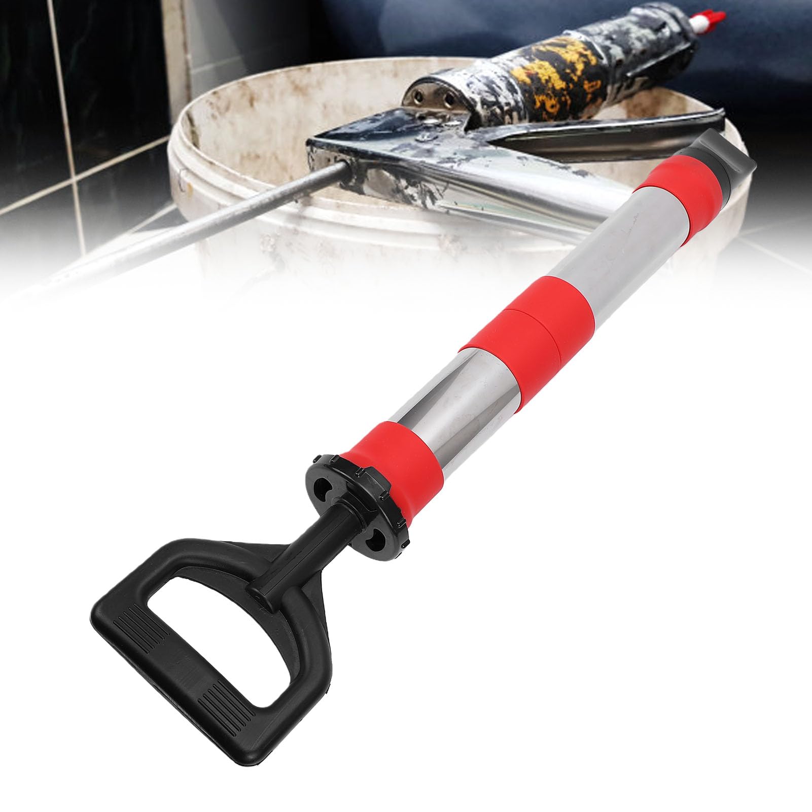 Zunate Pistola para Calafatear Manual 1,1 L |Bomba de Lechada de Acero Inoxidable para Llenado de Compuesto para Juntas con Boquilla Plana