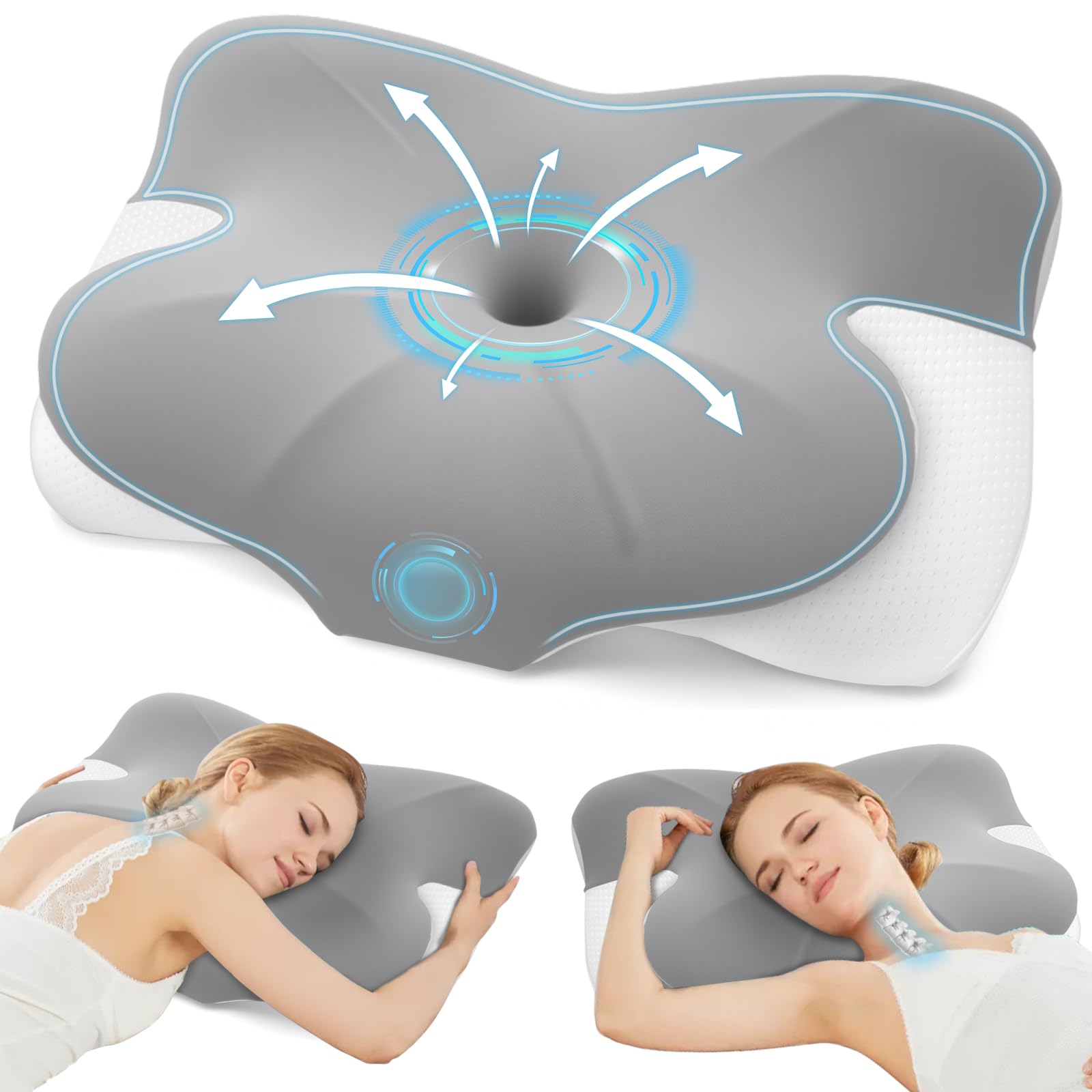 JOVIAL Memory Foam Pillow, Orthopedic Cervical Pillows for Neck and Shoulder Pain, Ergonom...
