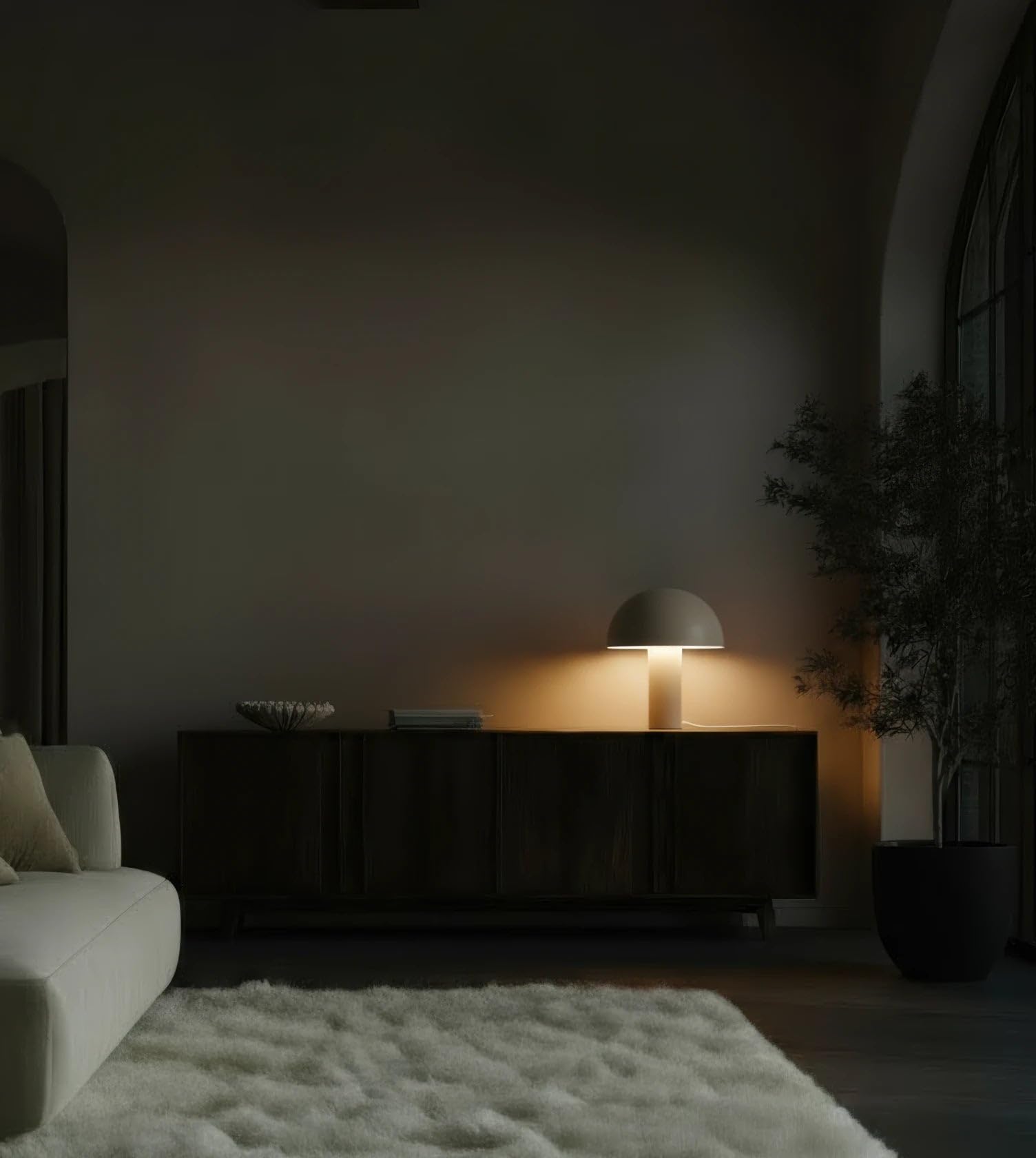 NEONA TIO Tischleuchte Schwarz Eisen Retro Pilzdesign, Tischlampe E14 Fassung Verstellbarer Kopf, Nachttischlampe Sideboard Schreibtisch (Sand)