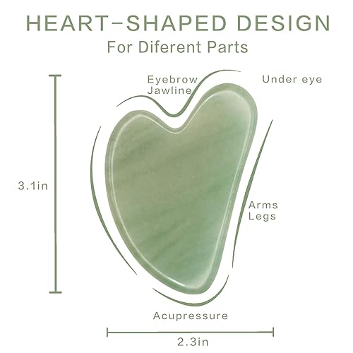 Miniatura 2 de Herramientas faciales Gua Sha, herramienta de guasha de jade natural para cara, doble barbilla y mandíbula, piedra Gua Sha Stone para el cuidado de