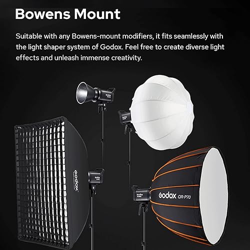 Miniatura 8 de SL60IID Godox Luz continua, 70W 18600Lux@1M 5600K COB Luz LED 8 efectos FX estroboscópico con control de aplicación para fotografía de estudio y