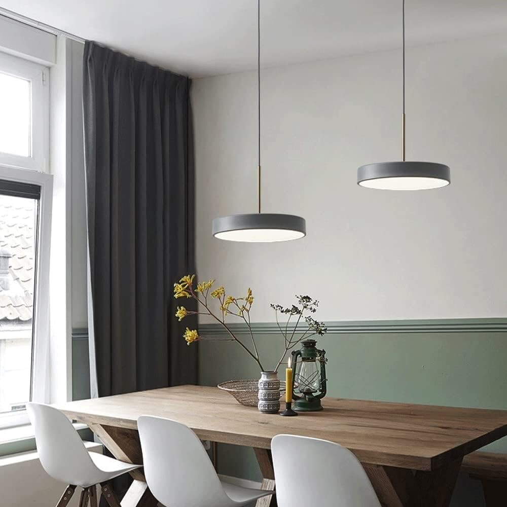 Minimalistyczny i lekki, okrągły i ultracienki żyrandol z akrylowym kloszem, idealny do biura, jadalni, sali konferencyjnej, wyspy kuchennej/biały, 30 cm/trzy kolory