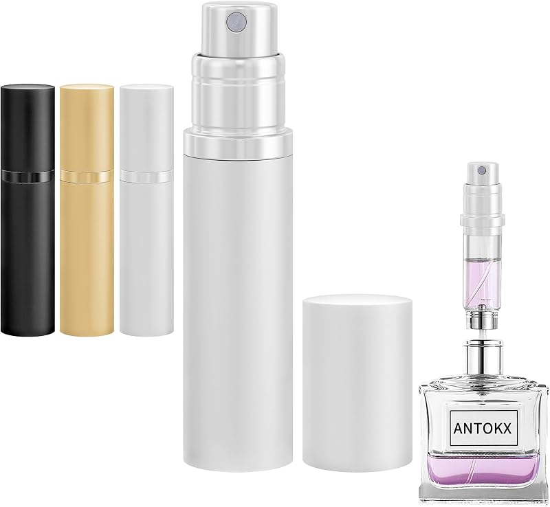 Frascos atomizadores recarregáveis para perfume ANTOKX, 5 mL, Pacote com 3