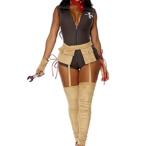 Forplay womens Fix It Sexy Plumber Costume - Charcoal - Small/Medium