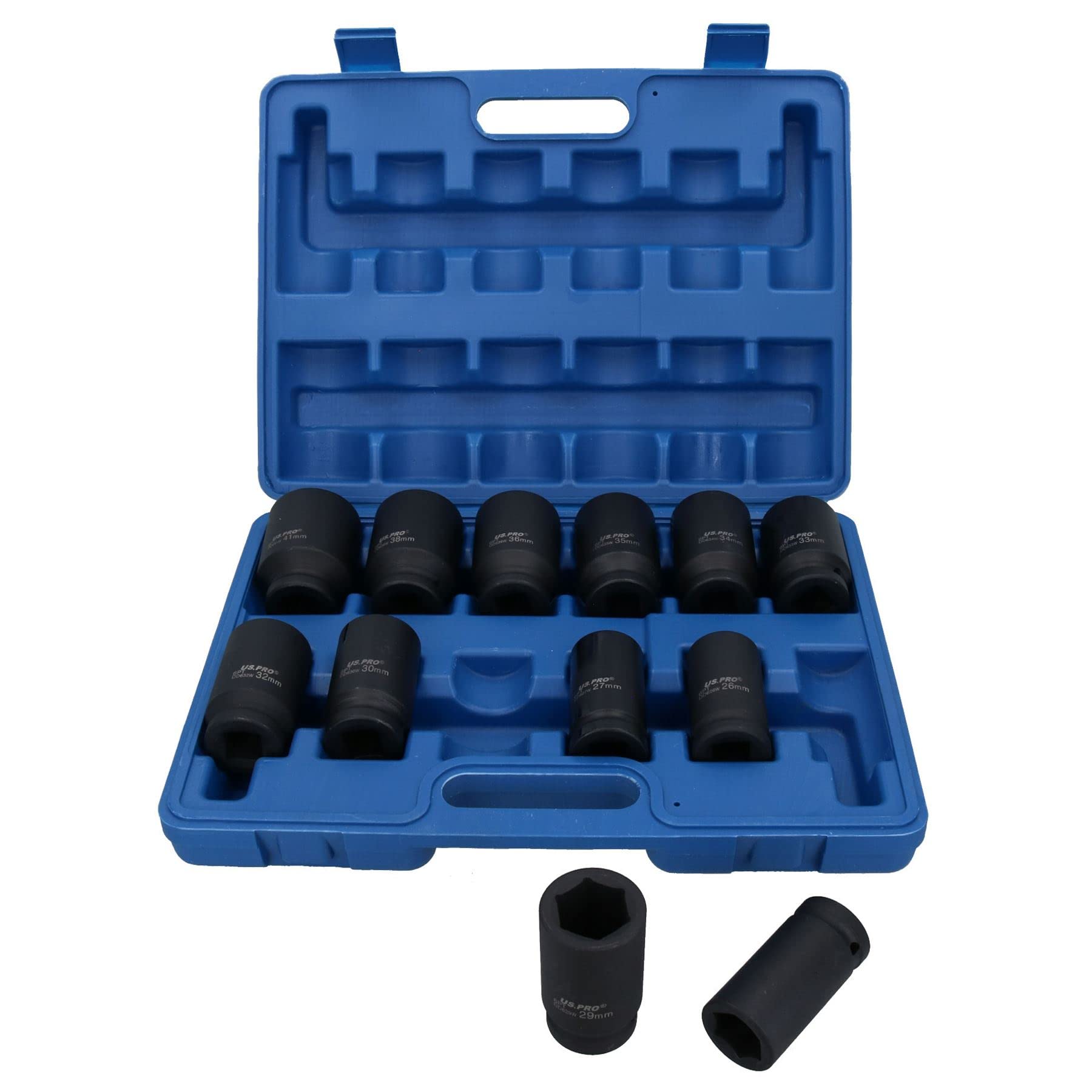 AB Tools Chiave pneumatica da 3/4" con pistola a percussione 2000 Nm + 12 prese da 24 a 41 mm + estensioni