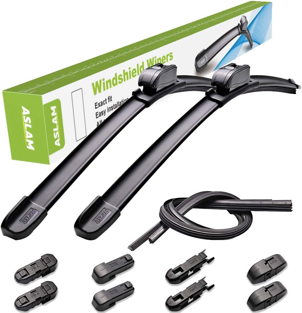 ASLAM Windshield Wipers AllSeason Blade TypeM 24"+19",Multifunctional Adapters and